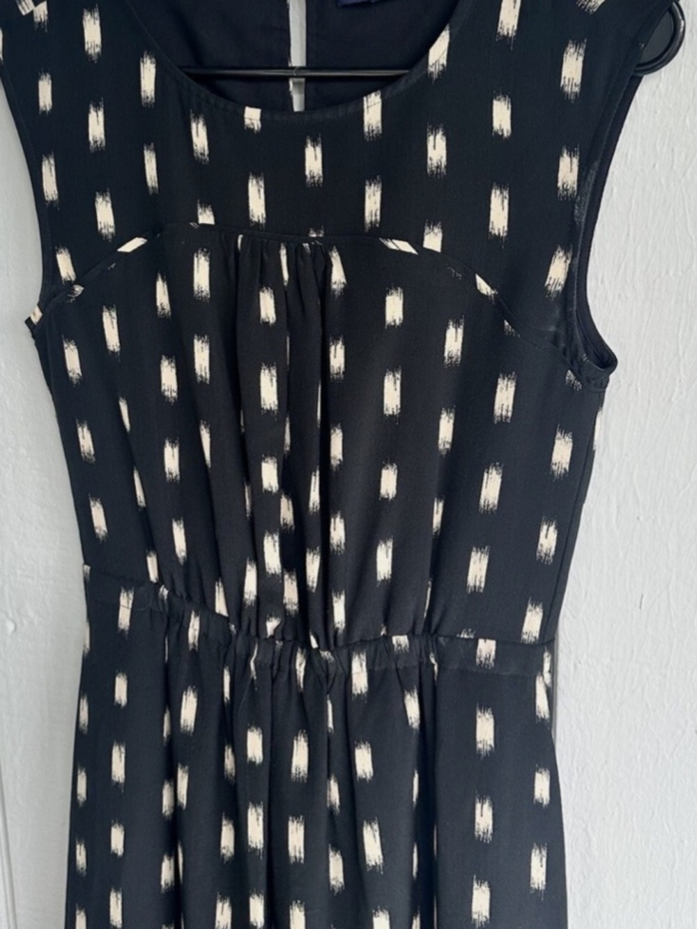 Madewell Women’s Ikat  Brushed Silk Maxi Dress Black/Cream SZ: 10 - Picture 4 of 11